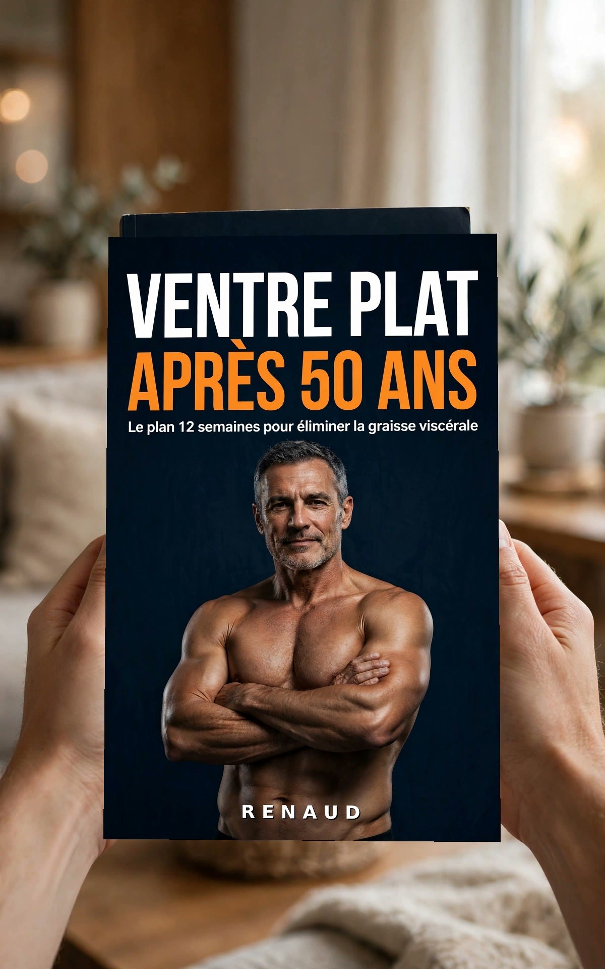 Le livre Ventre plat après 50 ans tenu en mains